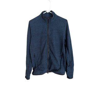 Hill City Full Zip Athletic Jacket Heather Dark Blue Mens Medium Athletic Active